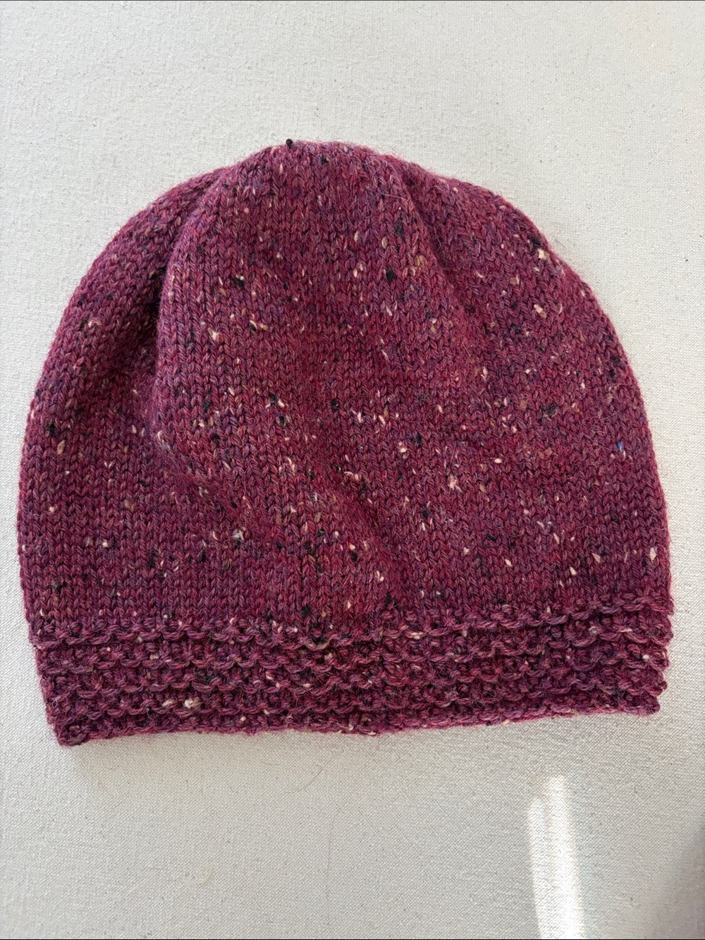 Women's Tweed Maroon Knit Beanie -